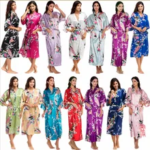Женское японское кимоно атласный шелковый халат Aodai Yukata Пижама накидка Павлин спа сексуальное длинное платье Haori ночная рубашка