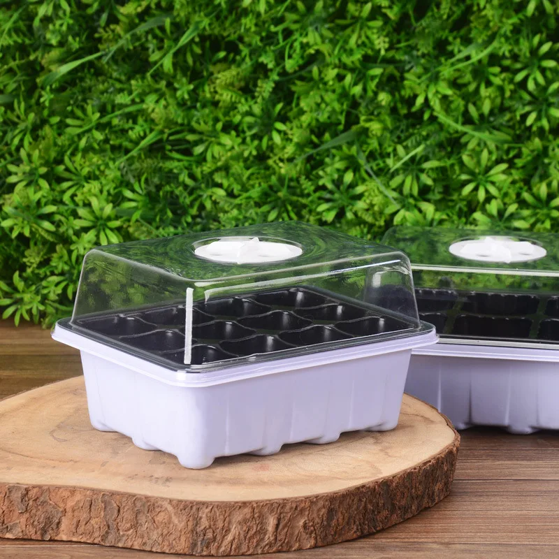 NEW-6-12-Holes-Plastic-Nursery-Pots-Planting-Seed-Tray-Kit-Plant-Germination-Box-With-Dome