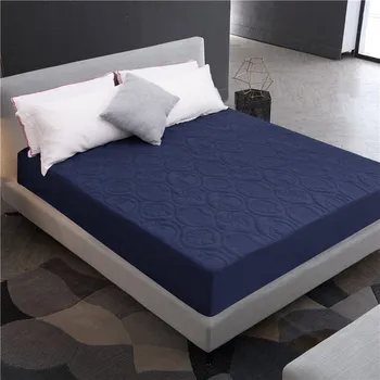 

Solid Color Quilted Embossed Waterproof Mattress Protector Fitted Sheet Style for Bed Anti-mite Mattress Cover Copri Rete Letto