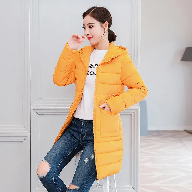 Women Winter Parkas And Jacket Medium Long Hooded Down Cotton Coats Thicked Warm Padded Winter Jacket Plus Size 3XL W1345