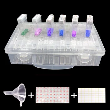 

64/128pcs Bottles Diamond Painting Tools Accessories Storage Box Beads Container Diamond Embroidery Stone Mosaic Convenience Box