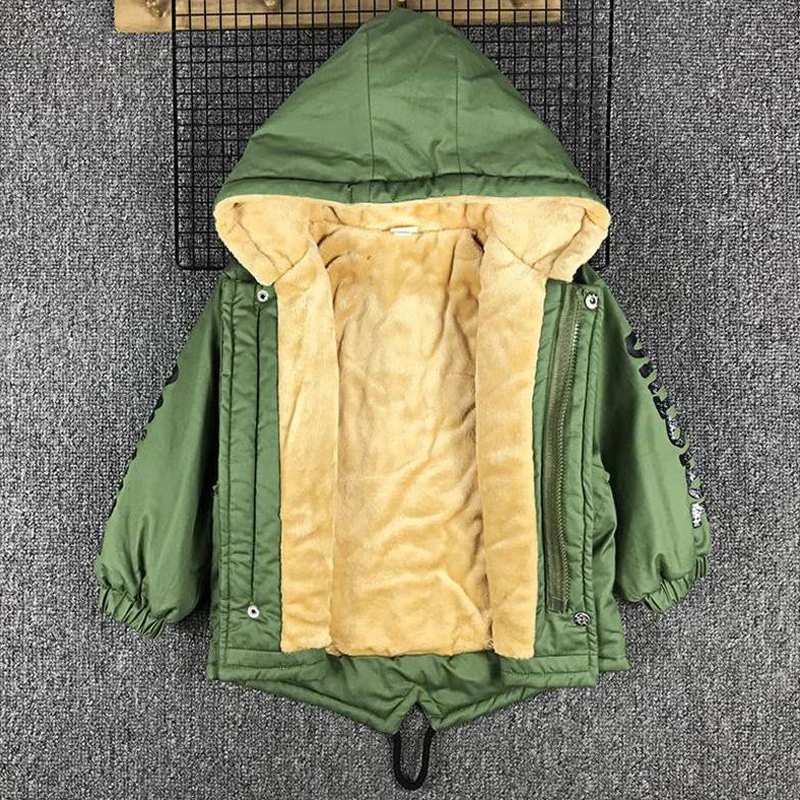 thick Новинка; плотная coat80-120cm с милым принтом рыбы; флисовая детская зимняя куртка; Верхняя одежда для мальчиков; пальто для девочек; бархатная верхняя одежда для детей - Цвет: thick