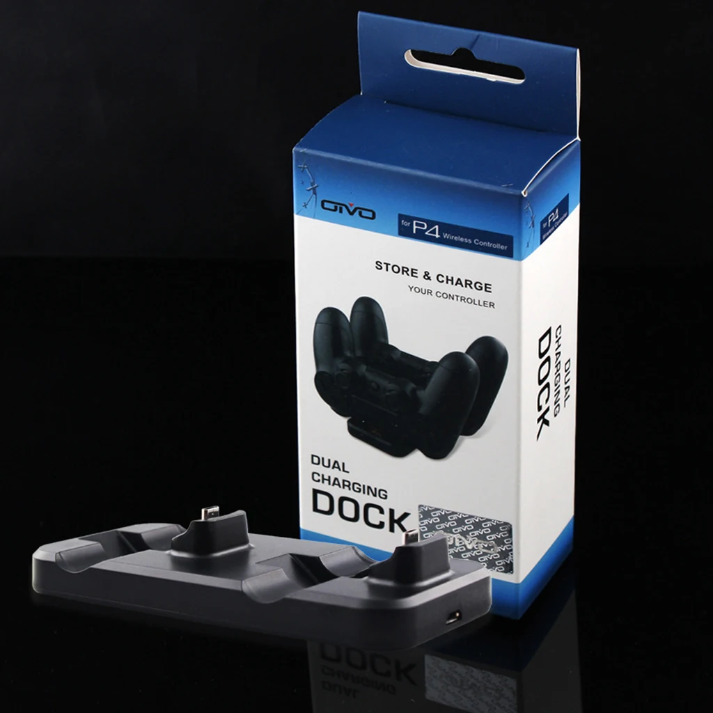 Game Handle Charging Dock Double Gamepad Wireless Controller Chargers Base Charging Dock Station for Black