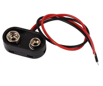 

100/50/10pcs DC 9 Volt 9V Snap on Strap Battery Holder Clip Connector T Type Hard Shell Buckle Holder 15cm Lead Wire Cable