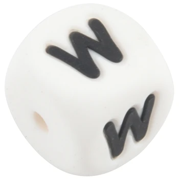 

100Pc/Bag Silicone Letter Beads For Insert Name On Pacifier Chain Clips 12Mm Chewing Alphabet Beads For Baby Necklace Teethers