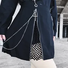 Женская юбка, черная, Готическая, сетчатая, открытая, на молнии, с ремнем, мини юбка, модная, Harajuku, панк, уличная, повседневная, черная, юбки, Новинка