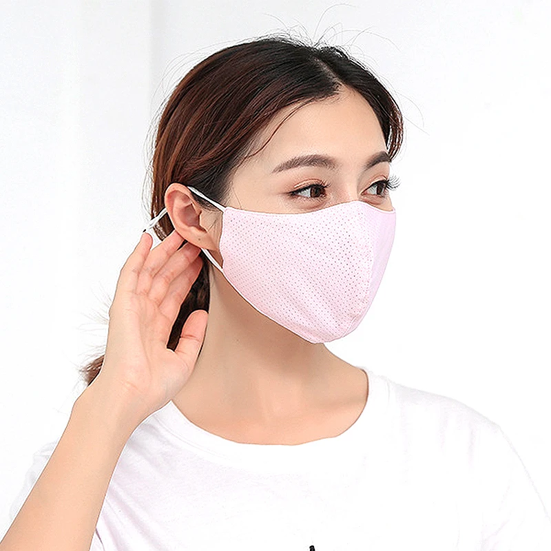 Mascarilla de protección solar de seda de hielo para adultos, máscara respirador con filtro, tridimensional, fina, de verano, nueva