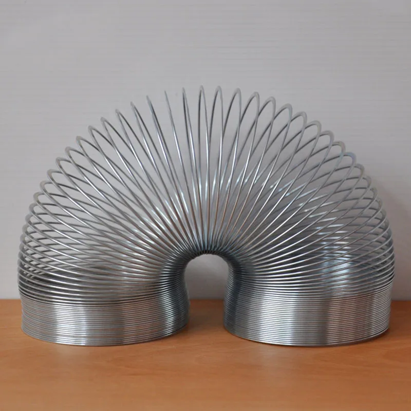 FINEWE 1PCS Large Size Magic Rainbow Spring Circle Funny Classic Wave Spring Science Toys Galvanized Spring 80x100mm