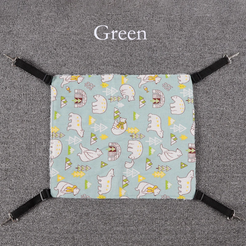 green Теплый подвесной гамак для кошки, коврик для кровати, дышащий, двухсторонний, мягкий, ягненок, кашемир, кошка, спальный, зимний гамак, клетка,@HE - Цвет: green