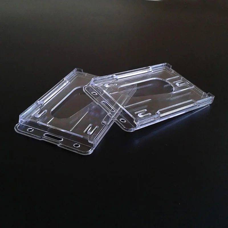 

Portable Card & ID Holders Useful Design Double Card Acrylic Plastic ID Badge Card Holder Card Case Business Case