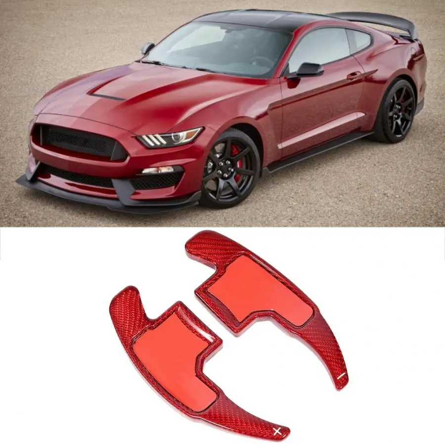BPM-красное углеродное волокно рулевое колесо переключающее весло подходит для Mustang аксессуары для стайлинга автомобилей