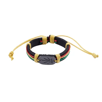 Rasta Jamaica Reggae Leather Bracelets Bangles
