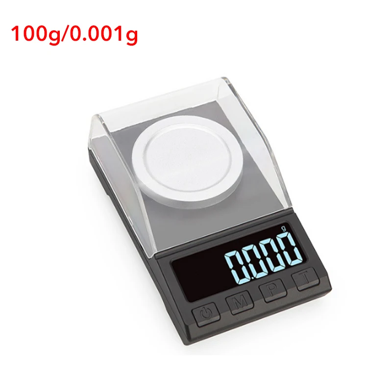 100g-0.001g Зарядка через usb цифровые весы 10/20/50/100 г 0,001 Высокая Точность ювелирные весы, электронные весы с утяжелением платформа - Цвет: 100g-0.001g