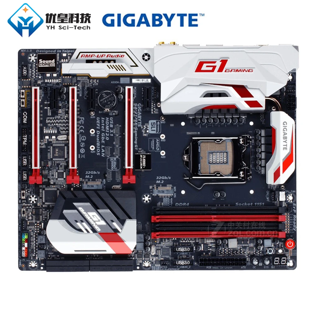 Оригинальная б/у настольная Материнская плата Gigabyte GA-Z170X-GAMING GT Socket LGA 1151 Core i7/i5/i3/Pentium/Celeron DDR4 64GB ATX