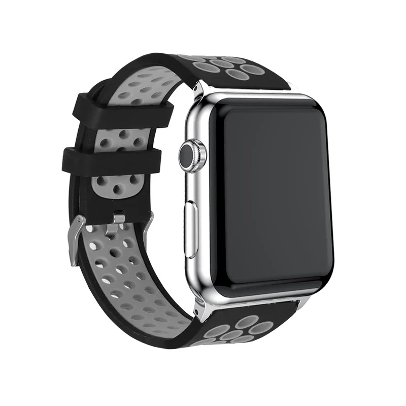 Спортивный силиконовый браслет ремешок для наручных часов Apple Watch, версия 1, 2, 3, ремешок 42/38 мм дышащий браслет аксессуары для наручных часов iwatch серии 5 4 44/40 мм