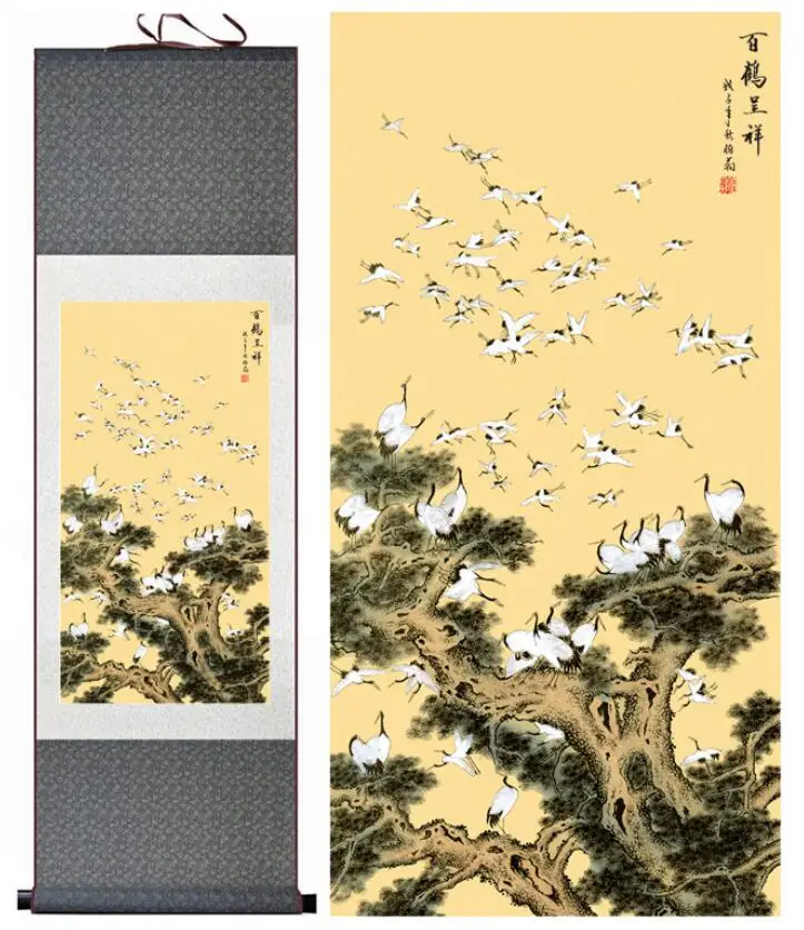 

Birds and flower painting Home Office Decoration Chinese scroll painting flower art Chinese paintingPrinted painting
