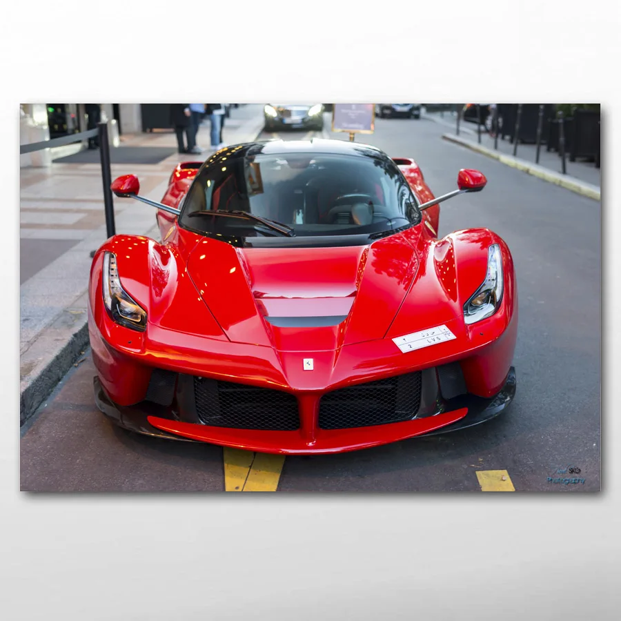 

Ferraris LaFerrar Red Car Street Vehicle Decorative paintings Canvas Wall Art Posters and Prints for Living Room Decor