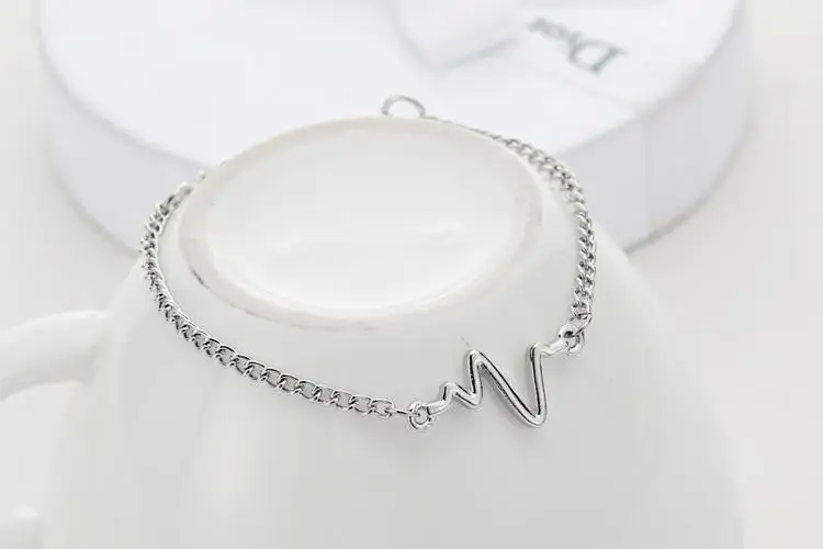 Новинка, модный регулируемый браслет с двойным сердечком и бантом Bilezik, браслет для женщин, ювелирные изделия, подарок, Mujer Pulseras - Окраска металла: Silver