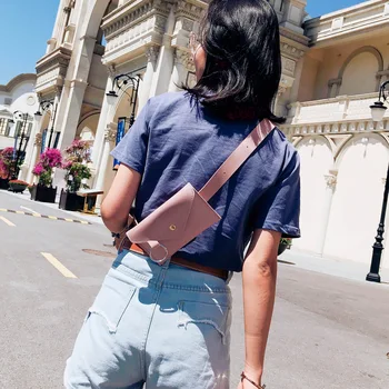 

2019 Fanny Pack Women Belt Bag Leather Waist Bag Fashion Women's Pure Color Ring PU Messenger Shoulder Chest pochete homem