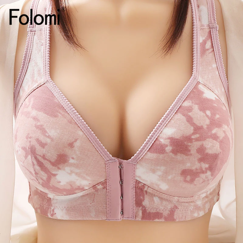 

Folomi Plus Size Bras for Women Front Closure Brassiere Wireless Ladies Balette Thin Cup Push Up Lingiere Femme