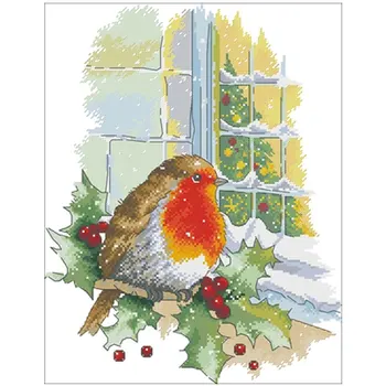 

Bird in front of the window patterns Counted Cross Stitch 11 14CT 18CT DIY Chinese Cross Stitch Kits Embroidery Needlework Sets