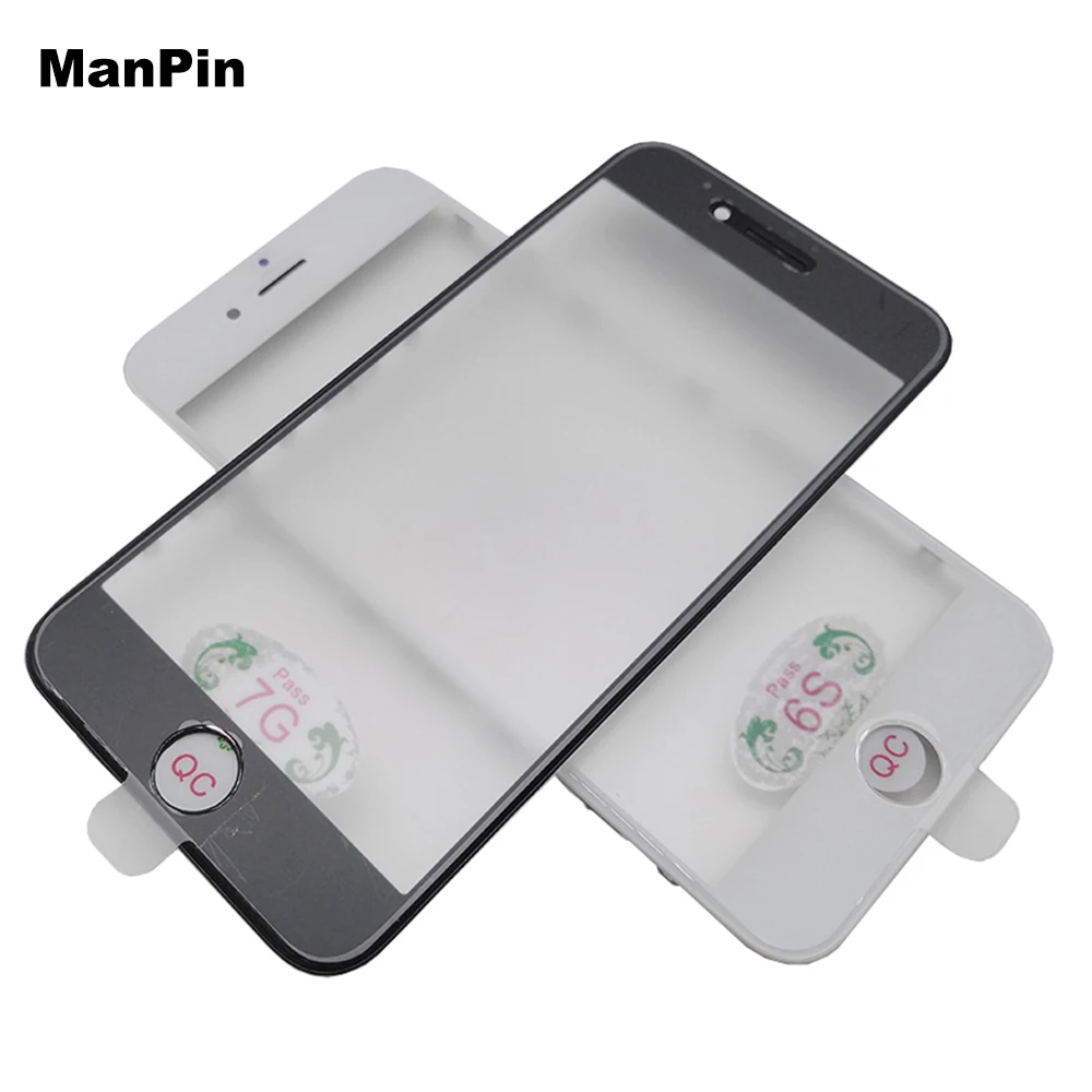 Original 3in1 Glass with Frame OCA Film for iPhone 8 8Plus 7 7Plus 6s 6splus 6Plus 6G LCD Screen Touch Replace Spare Parts 5pcs