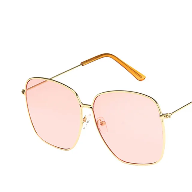 LeonLion 2021 Fashion Metal Women Sunglasses Mirror Classic Large frame Retro Street Beat Glasses Travel Oculos De Sol UV400 GoldPink