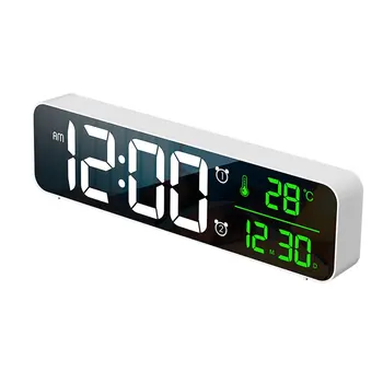 

Multifunction LED Digital Alarm Clocks With Snooze Temp Time Music Dual Clock USB Charger Brightness Dimmer