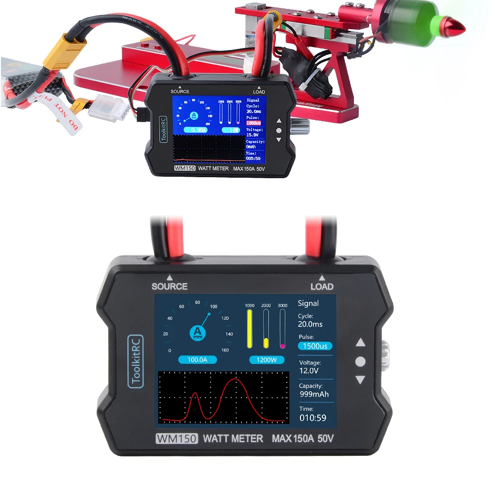 Анализатор мощности с ЖК дисплеем ToolkitRC WM150 150 А 50 в|Детали и аксессуары| |