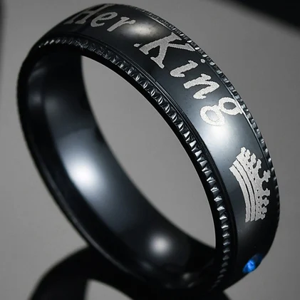 6MM HerKing Black MeMolissa Never fade engage для мужчин t Позолоченные посеребренные буквы forever Love ювелирные аксессуары для женщин и мужчин свадебные парные кольца - Цвет основного камня: 6MM HerKing Black