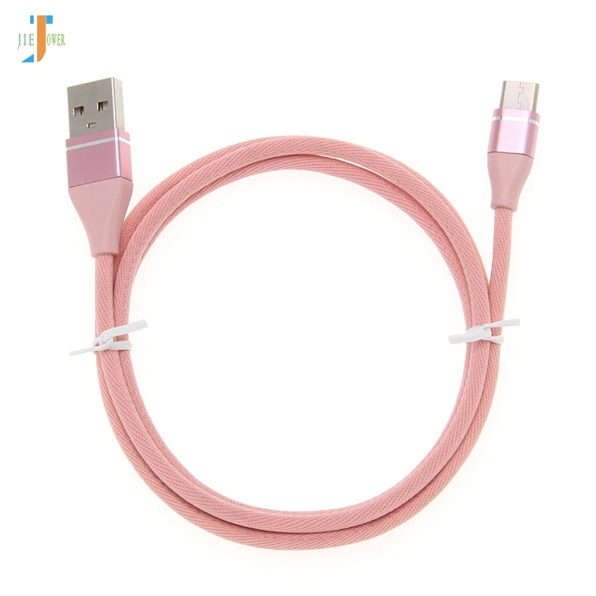 300 шт/партия usb type C кабель для samsung S10 S9 S8 A50 Xiaomi Redmi Note 7 Быстрая зарядка USB-C зарядное устройство мобильный телефон USB C кабель - Цвет: Розовый