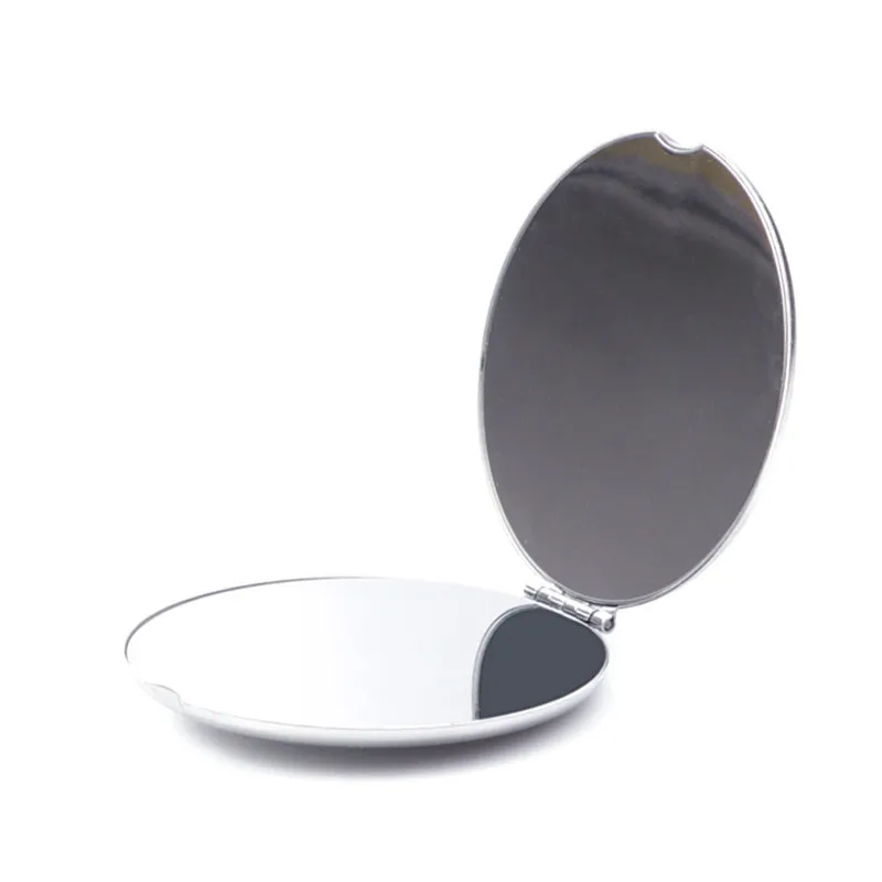 Metal make up mirror can t break small mirror Mini double fold mirror portable small mirror 2