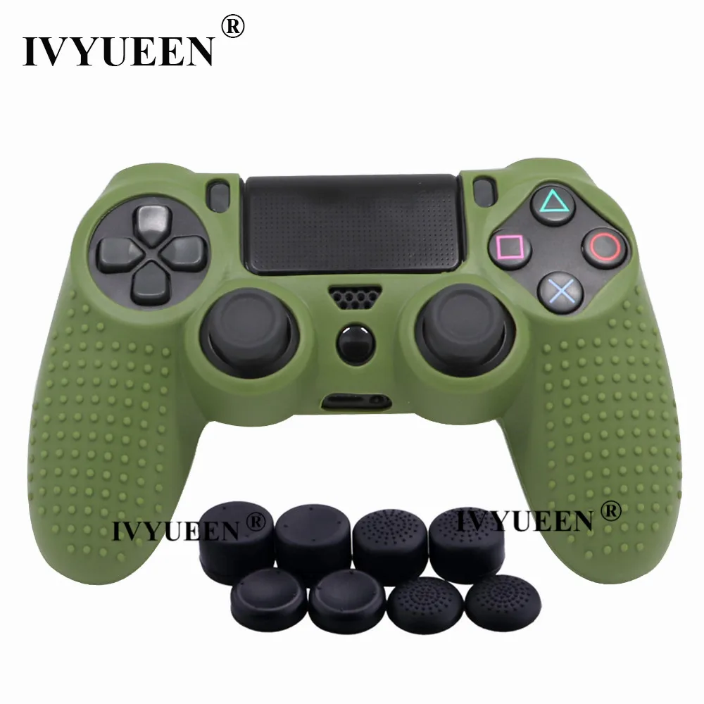 IVYUEEN 9 в 1 для Dualshock 4 PS4 Slim Pro контроллер Шипованная Кожа Премиум Защитный Противоскользящий Мягкий силиконовый чехол-накладка