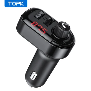 

TOPK 4.1A Quick USB Charger Bluetooth Car Kit FM Transmitter modulator Audio Music Mp3 Player Phone Wireless Handsfree Carkit