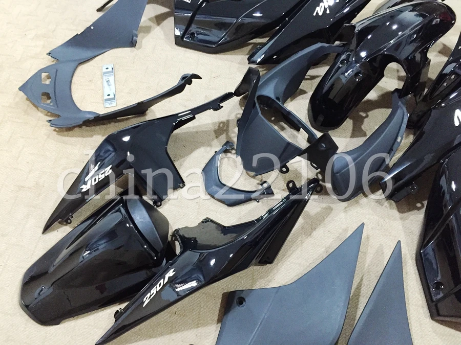 ABS Обтекатели комплект подходит для Kawasaki Ninja 250 EX250 ZXR250 2008- 08 09 10 11 12 13 14(литья под давлением) эльф белый черный