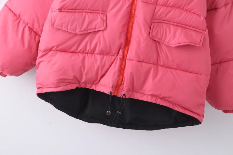 

Cotton-padded Clothes Women's Winter New Style Laziness-Style Stripes Strap Loose-Fit Students down Coat Thick Hooded Cotton Coa