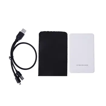 

Portable 2.5inch IDE Hard Disk Drive Enclosure USB 2.0 External HDD Case Box USB Hard Disk Drives HDD Case With USB Cable White