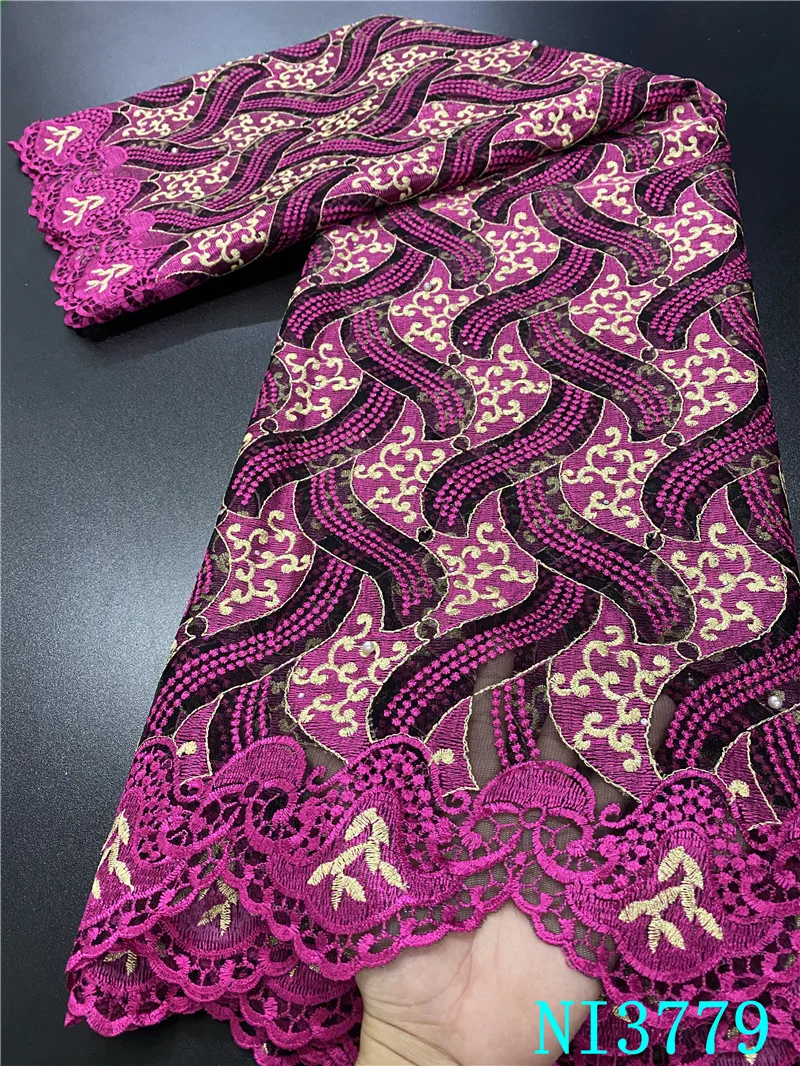

NIAI African Lace Fabric Embroidered Nigerian Lace Fabrics 2020 High Quality French Tulle Lace Fabric For Women Dress NI2770