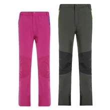 Осенне-зимние Детские технические штаны для улицы ветронепроницаемые и водонепроницаемые теплые мягкие штаны для мальчиков и девочек