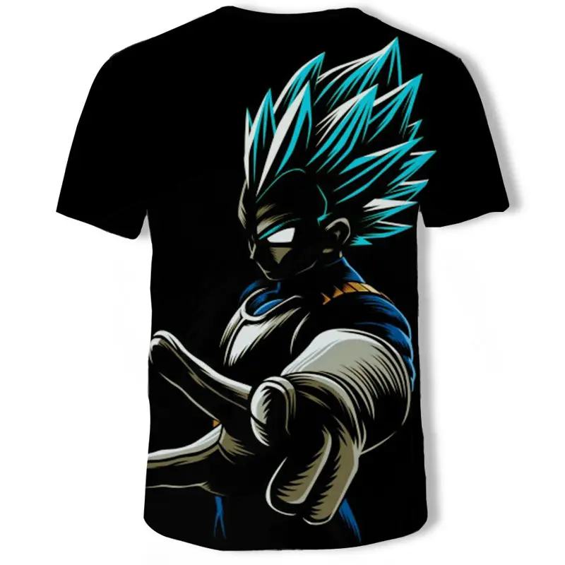 Новинка, футболка с 3D принтом Dragon Ball Z Goku, футболка с коротким рукавом и круглым вырезом, летняя футболка Saiyan Vegeta harajuku, брендовая одежда, футболка, Азиатский Размер 6XL