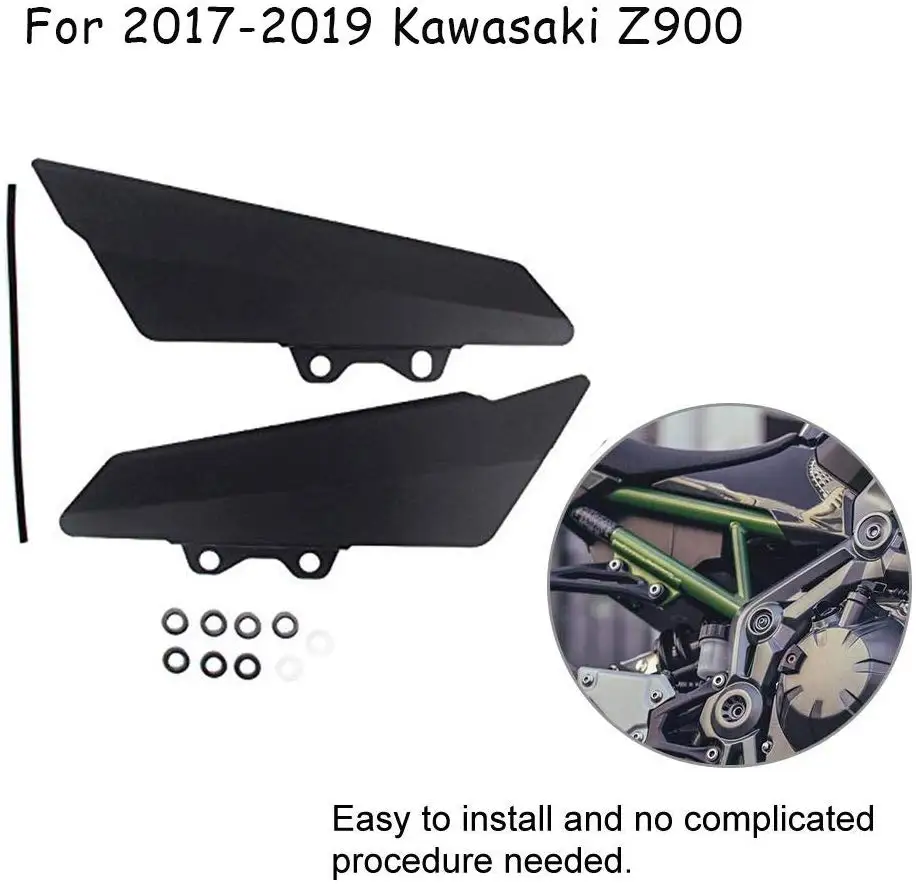 Для Kawasaki Z900 Боковая Панель CNC алюминиевый левый и правый обтекатель Крышка пластина Защита Z 900 ZR900 аксессуары для мотоциклов - Цвет: Matte Black