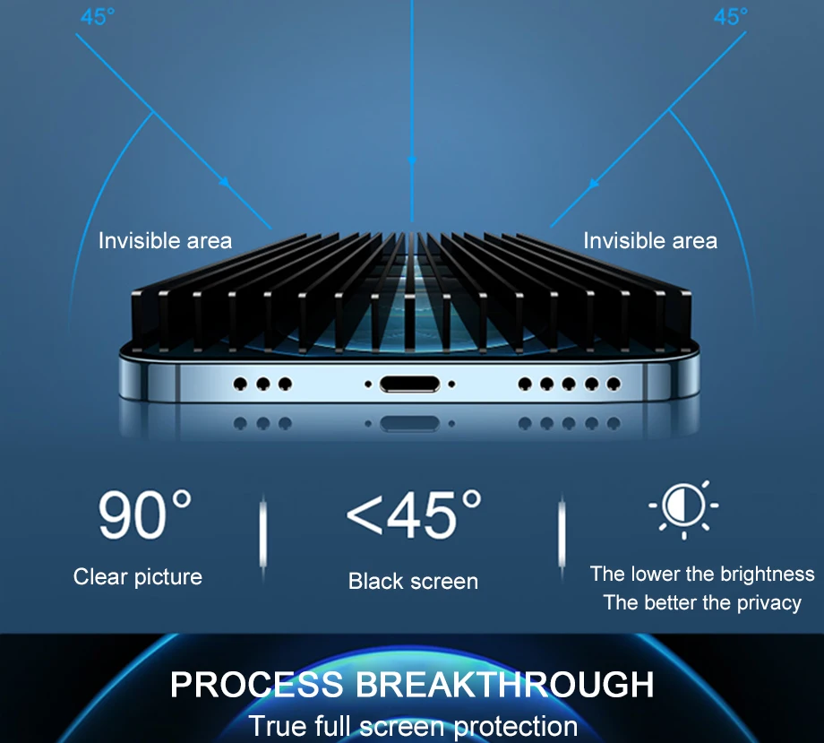 8K Privacy Protective Glass For iPhone 11 12 13 Pro Max XR XS Anti Spy Tempered Glass For iPhone 7 8 Plus Screen Protector Film
