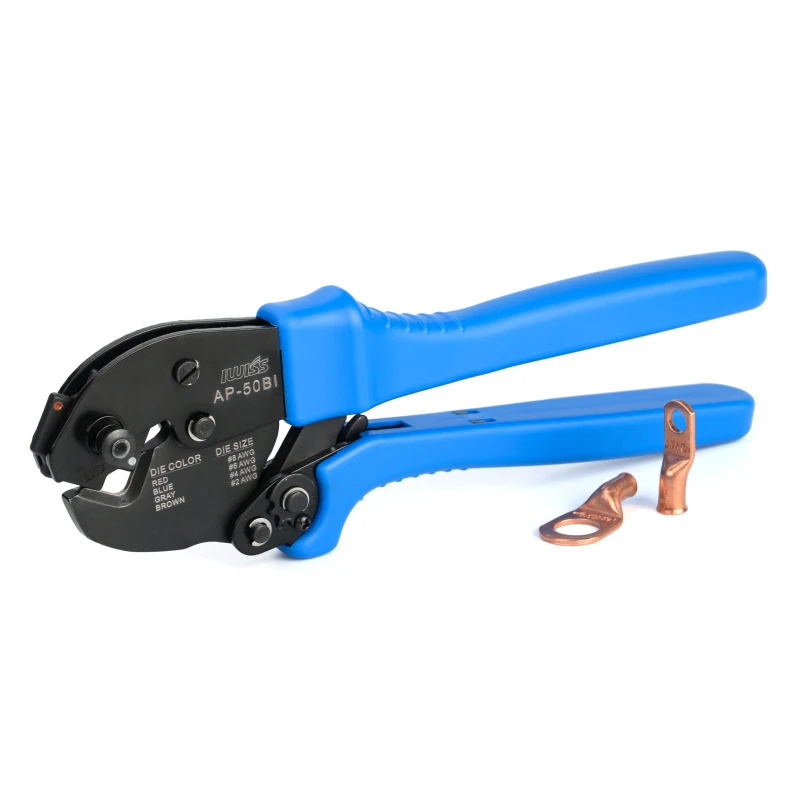 IWISS AP-50BI 8,0-33,0 мм(8-2AWG) медные плоскогубцы для обжима носа электрика провода носовой терминал холодной щипцы инструмент