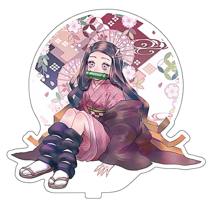 Зеленый Аниме Demon Slayer косплей реквизит бренд станция Kimetsu No Yaiba Kamado Tanjirou Kamado Nezuko акриловая станция брендовый орнамент - Цвет: Зеленый