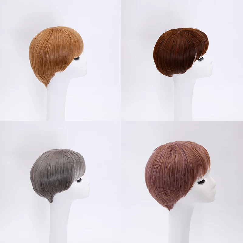 AILIADE Pluffy короткие парики для белых женщин блонд парик синтетические короткие вьющиеся волосы парик коричневого цвета для ежедневного использования