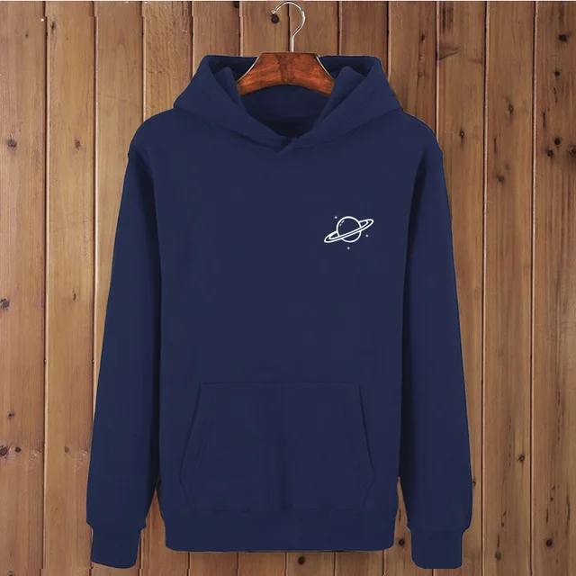 Navy blue-W Сатурн планета карманные буквы Харадзюку печати женские толстовки Повседневная забавная Толстовка для женщин/мужчин Топ толстовки хипстер Прямая поставка - Цвет: Navy blue-W