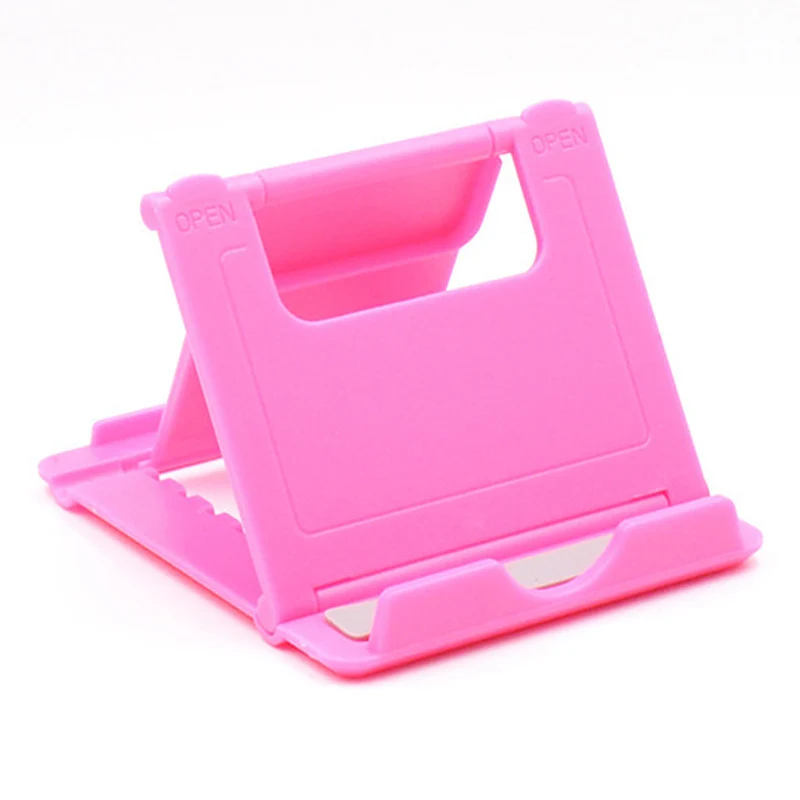 Универсальная Складная Настольная подставка для сотового телефона, пластиковая настольная подставка, держатель для мобильного телефона, держатель для телефона и кольцо планшета для iPhone, samsung - Цвет: B-Pink