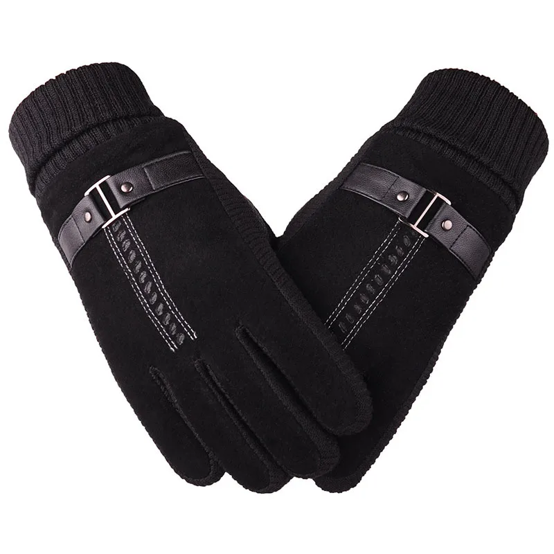 Зимние Утепленные бархатные теплые кожаные перчатки мужские перчатки с сенсорным экраном несколько стилей для верховой езды холодные ветрозащитные перчатки