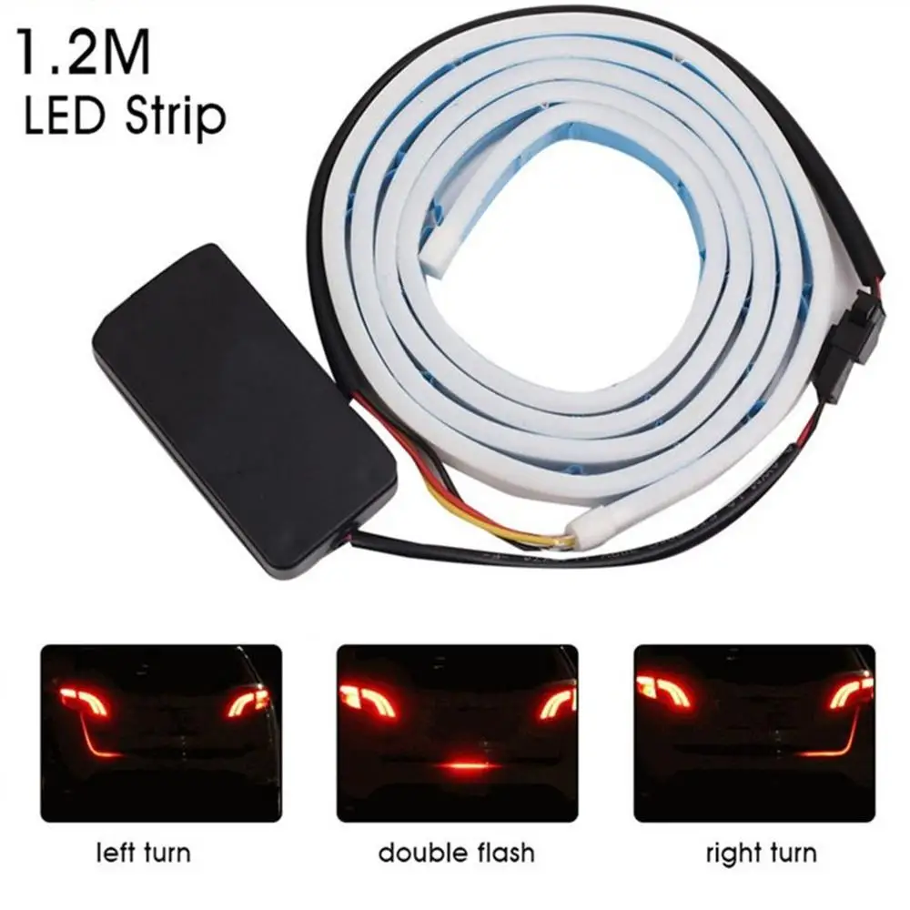 Ультра-тонкий автомобильный сигнал поворота воды модифицированный красочный Led стример багажника декоративные огни дальнего света 1,2 метров