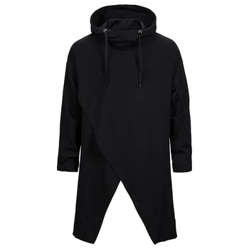 

Winter 2019 European and American fashion men assassin creed black hoodie casual loose irregular pullover hoodie holiday